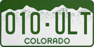 CO license plate 010ULT