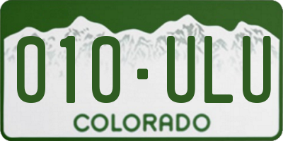 CO license plate 010ULU