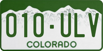 CO license plate 010ULV