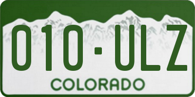 CO license plate 010ULZ