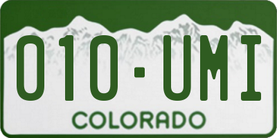 CO license plate 010UMI