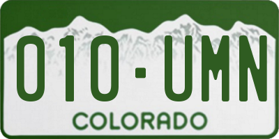 CO license plate 010UMN