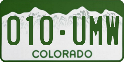 CO license plate 010UMW