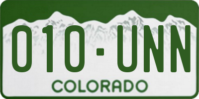 CO license plate 010UNN