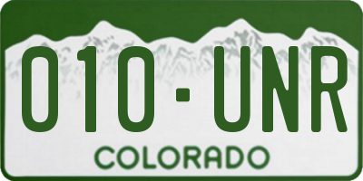 CO license plate 010UNR