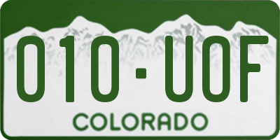 CO license plate 010UOF