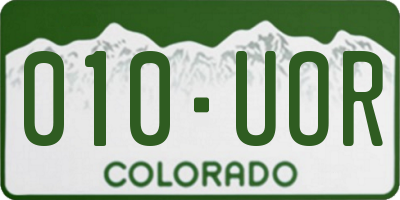 CO license plate 010UOR