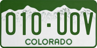 CO license plate 010UOV