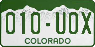CO license plate 010UOX