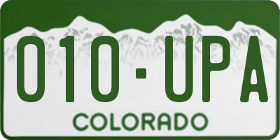 CO license plate 010UPA