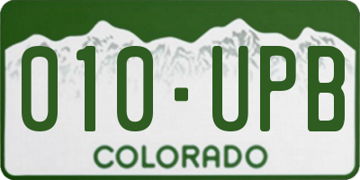CO license plate 010UPB