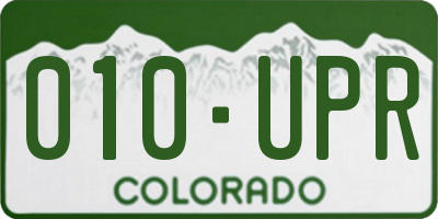 CO license plate 010UPR