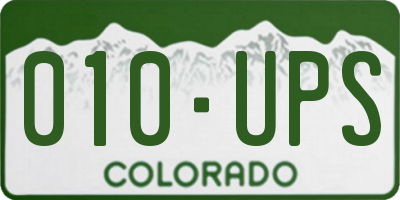 CO license plate 010UPS