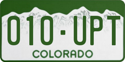 CO license plate 010UPT