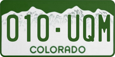 CO license plate 010UQM