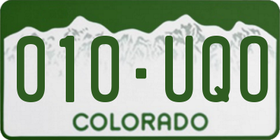 CO license plate 010UQO