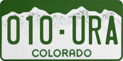 CO license plate 010URA