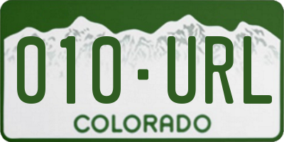 CO license plate 010URL
