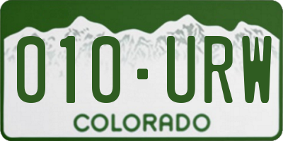 CO license plate 010URW