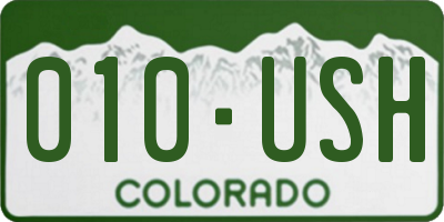 CO license plate 010USH
