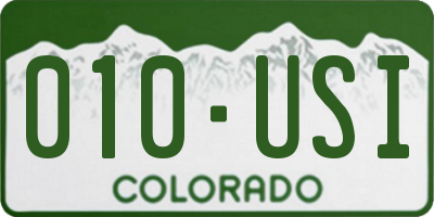CO license plate 010USI