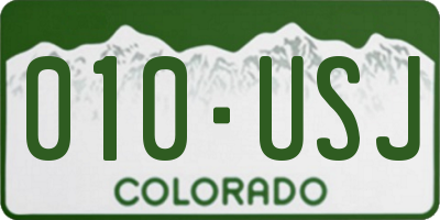CO license plate 010USJ