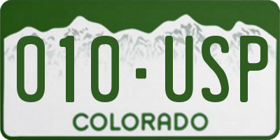 CO license plate 010USP