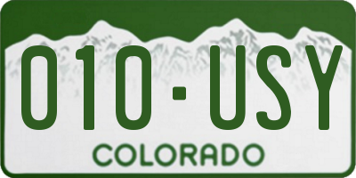 CO license plate 010USY