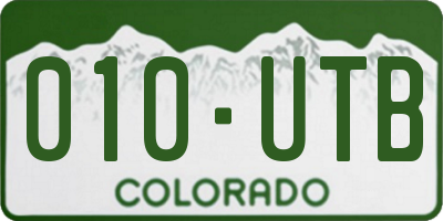 CO license plate 010UTB