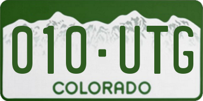 CO license plate 010UTG