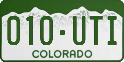 CO license plate 010UTI