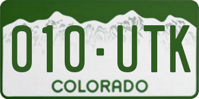 CO license plate 010UTK