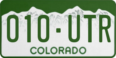 CO license plate 010UTR