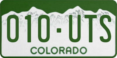 CO license plate 010UTS