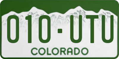 CO license plate 010UTU