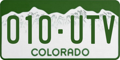 CO license plate 010UTV