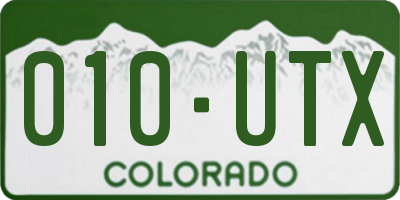 CO license plate 010UTX