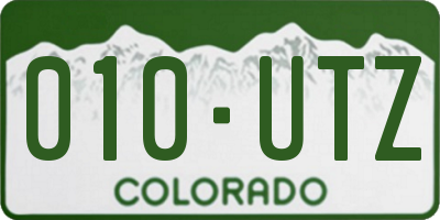 CO license plate 010UTZ