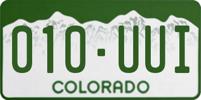 CO license plate 010UUI