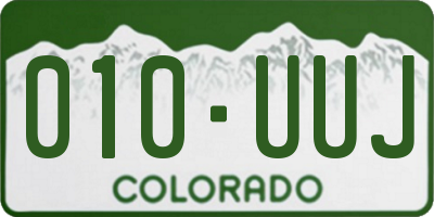 CO license plate 010UUJ