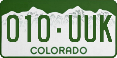 CO license plate 010UUK