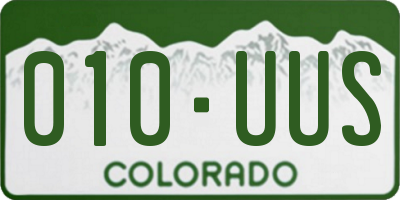 CO license plate 010UUS