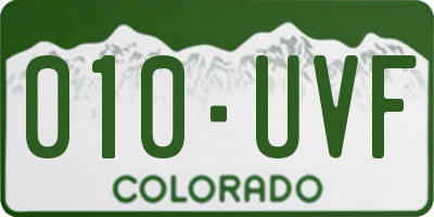 CO license plate 010UVF