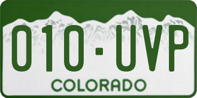 CO license plate 010UVP