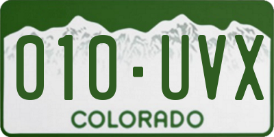 CO license plate 010UVX