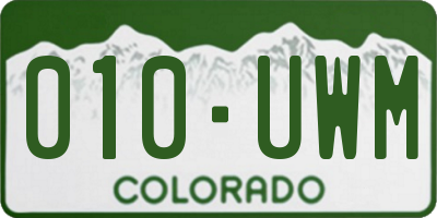 CO license plate 010UWM