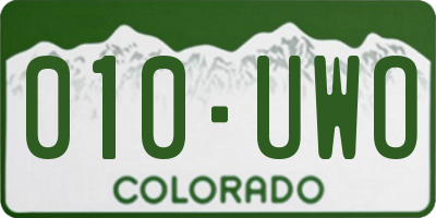 CO license plate 010UWO