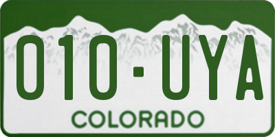 CO license plate 010UYA