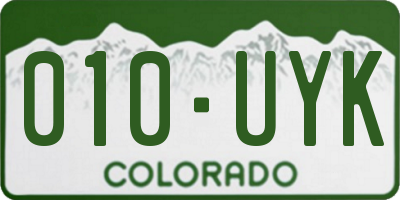 CO license plate 010UYK