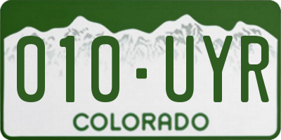 CO license plate 010UYR
